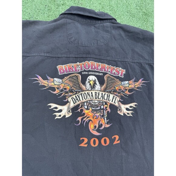 Biketoberfest 10th Anniversary Bike Week Daytona Beach Button Up 2002 Men’s XXL - Picture 2 of 8